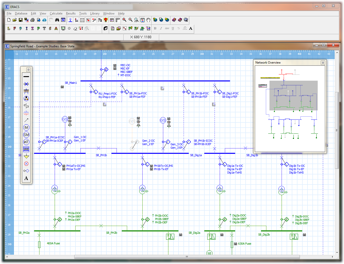 ERACS Graphical User Interface screenshot